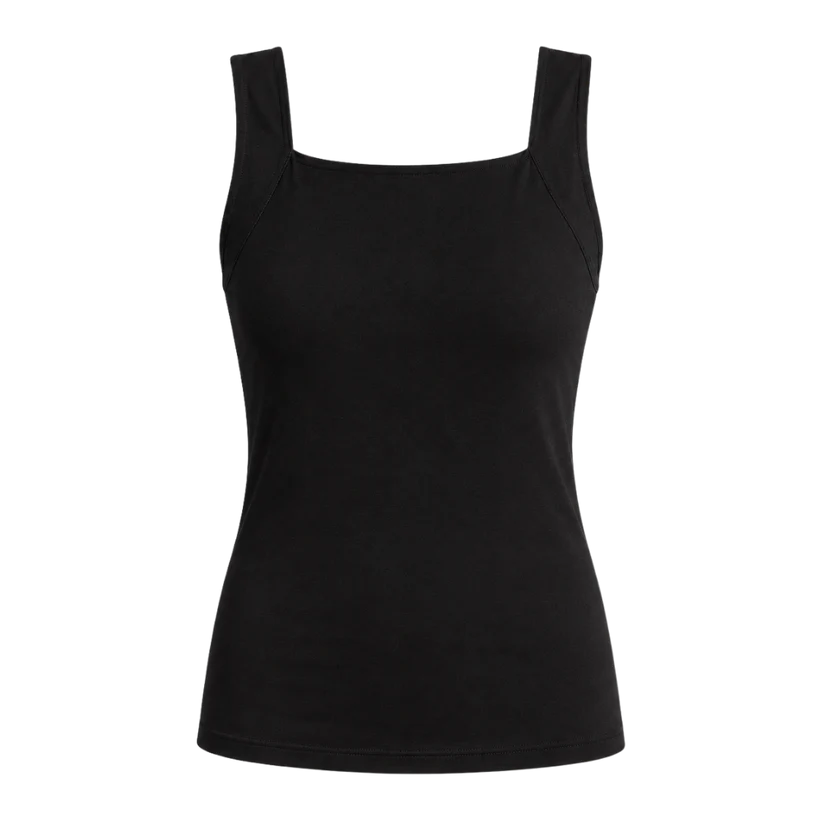 Luvoat black built-in bra tank, actual product cutout
