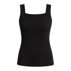 Luvoat black built-in bra tank, actual product cutout